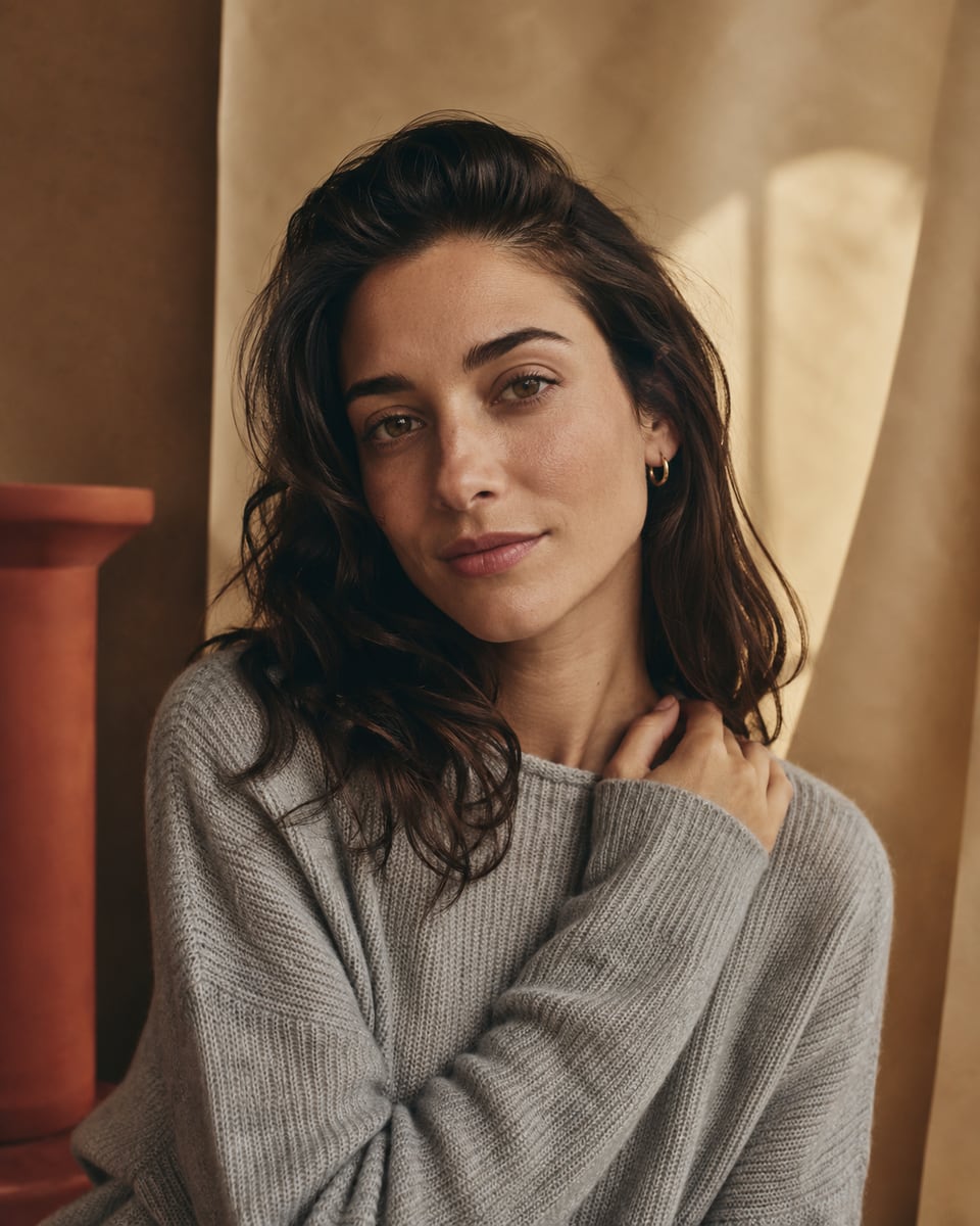Portrait photo editing AI example.